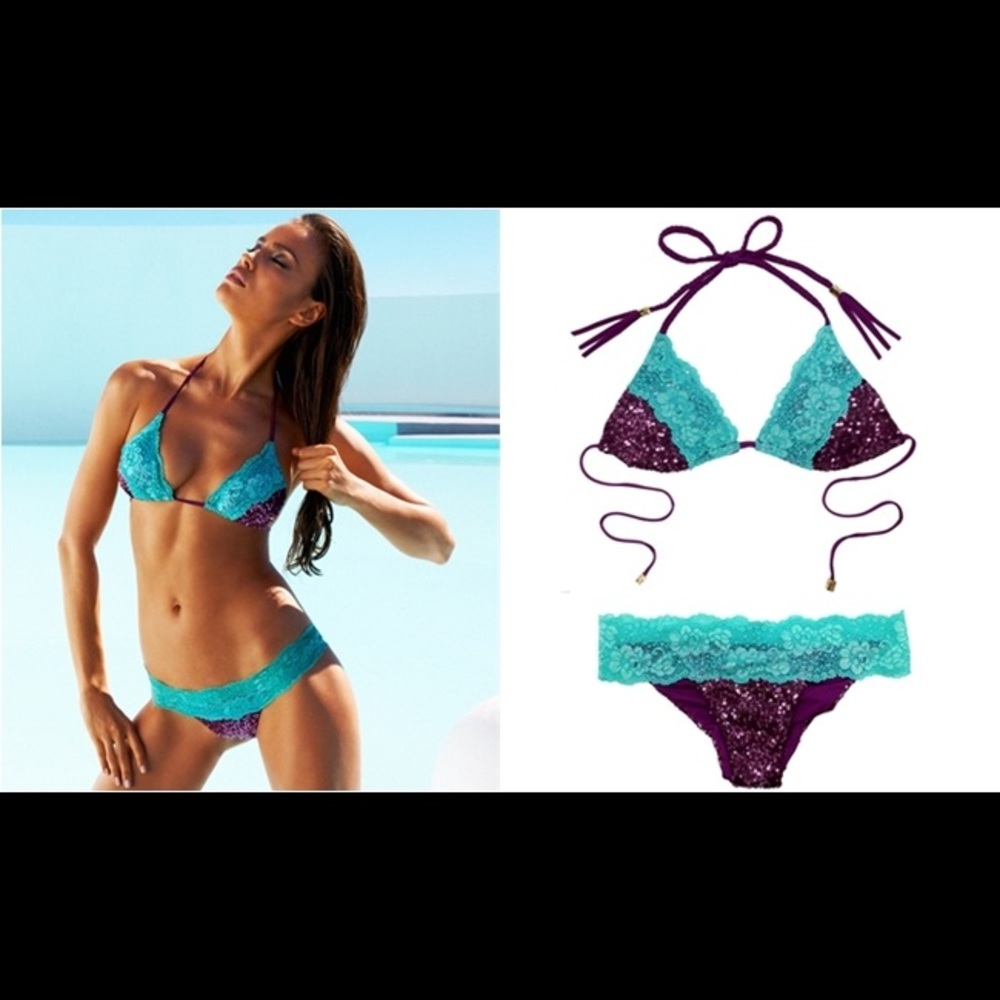 Beach Bunny Sparkle Sequin Lady Lace Bikini